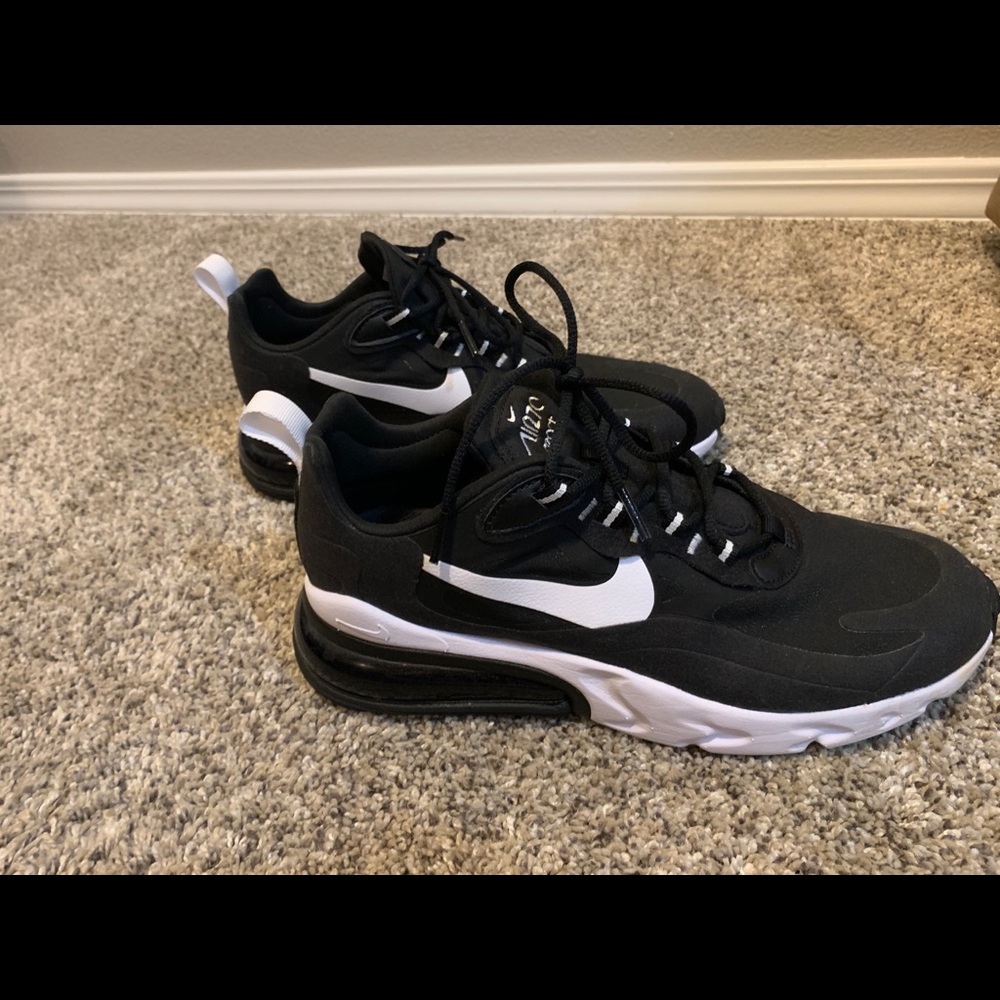 Black with white Nike Air 270 react